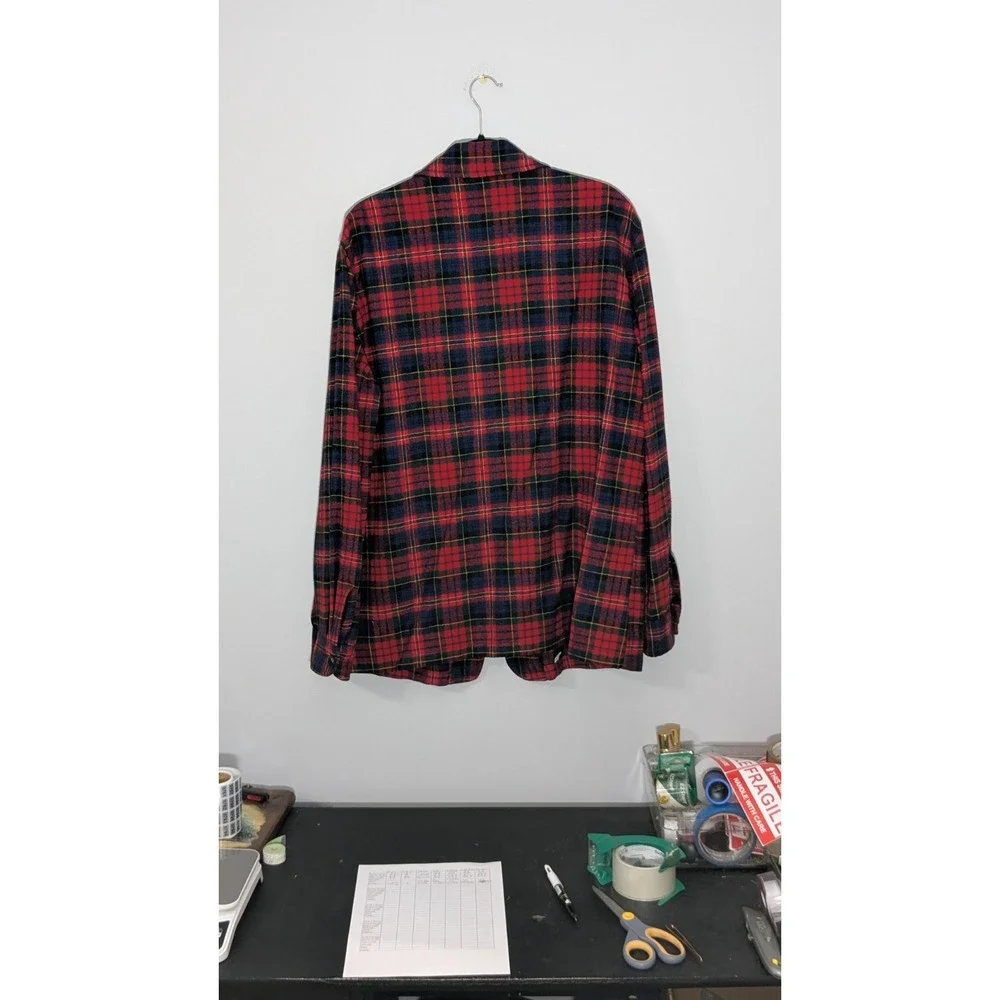 Vintage Pendleton Topster Wool Shirt Jacket Royal Stewart Tartan Plaid USA XL